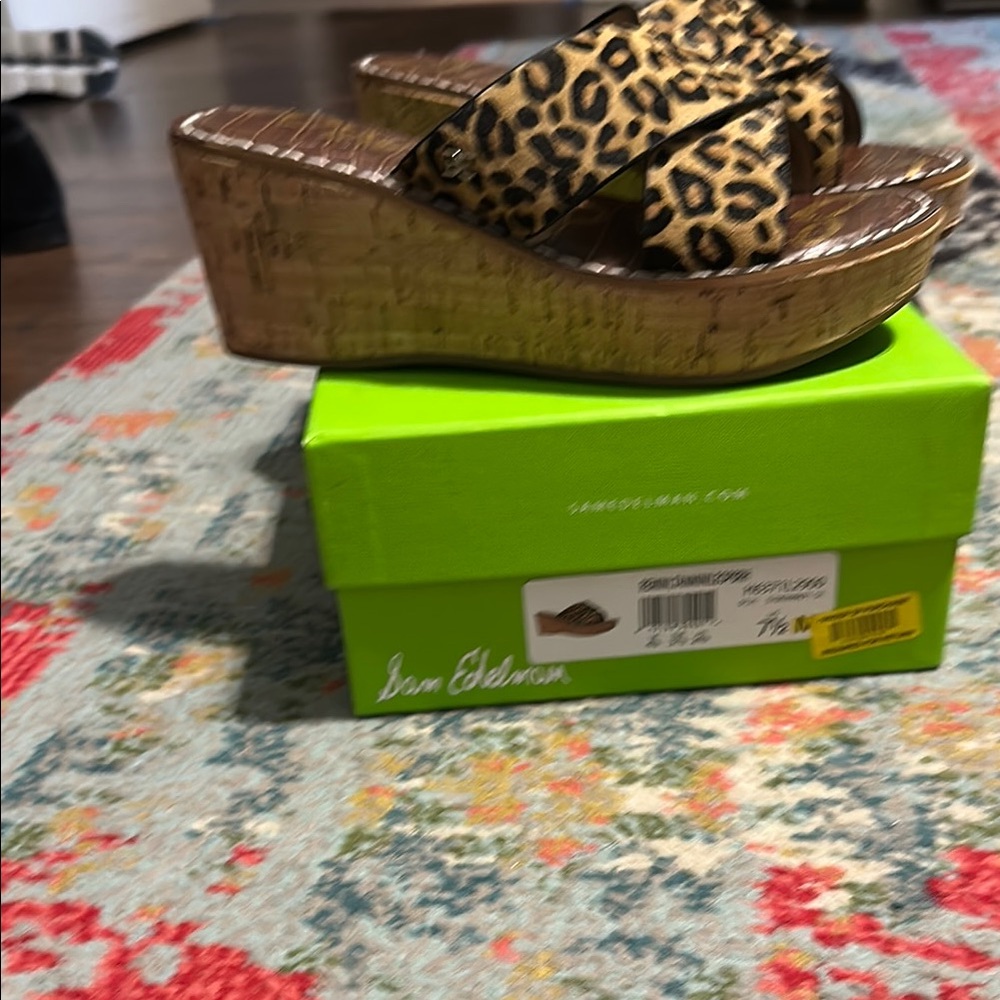Sam Edelman Leopard Print Wedge Sandals